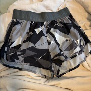 Gymshark Black and Gray Athletic Shorts with Urban Camo